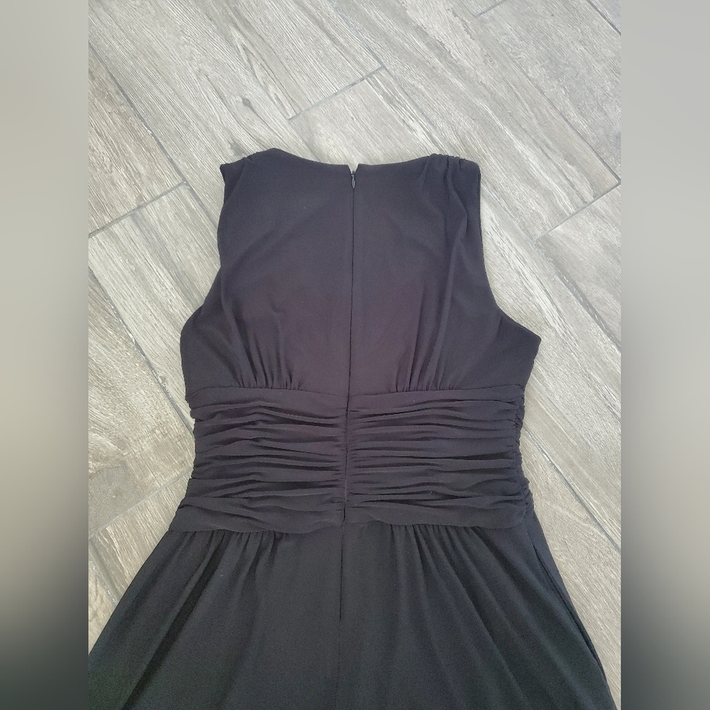 Eliza J polyester blend stretch black V-neck sleeveless wide leg jumpsuit size M - Picture 10 of 11